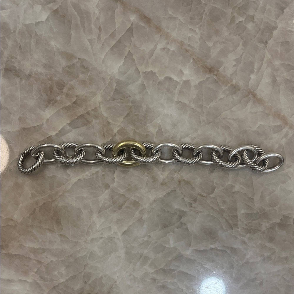 David Yurman Silver and Gold Chain Bracelet